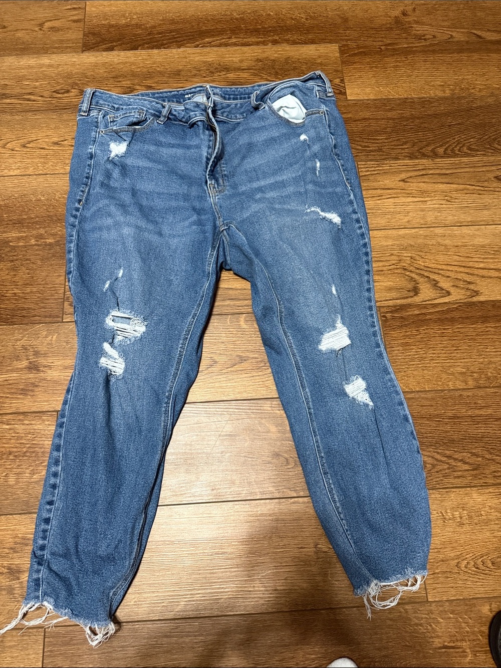Old Navy Mid-Rise Rockstar Super Skinny Blue Jeans